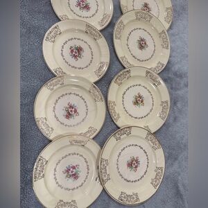 City Pottery set of 12 Vintage serving plates (22K gold trim design)Dinnerware